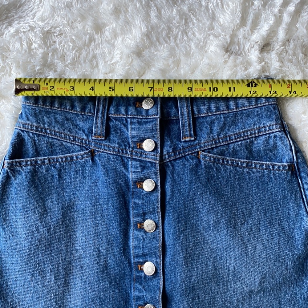 Madewell mini skirt stretch denim A-line size 25 - Picture 9 of 10